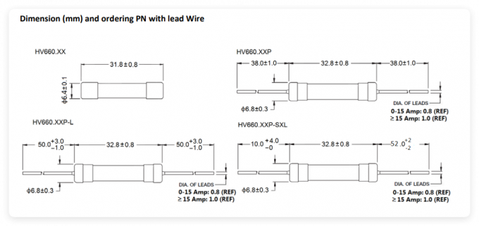 6×30 Ceramic Automotive Fuse - Technical specifications and product image