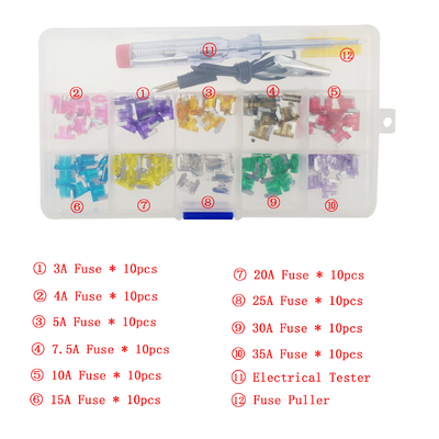 Plastikowe pudełka Mini Micro Fuse Tablet cynkowy 100 zestawów Ubezpieczenie 1 cm Szerokość