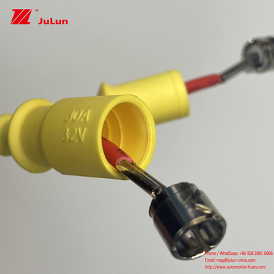 Żółta wiązka przewodów uchwyt skrzynki bezpieczników wodoodporny 30A 250V 5*20mm 6*30mm szklana rurka ceramiczna