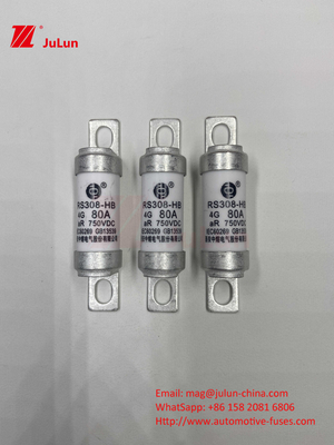 M6 Bolted EV Fuse 750V 80A10A 30A 50A 750VDC EV Fuse Hey są odpowiednie dla systemu trakcji EV, konwersji mocy