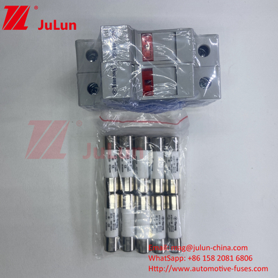 10x38mm 32A srebrny element bezpiecznik słoneczny dla fotowoltaiki RT18-32X 10*38mm cylindryczny uchwyt bezpiecznika z 32A 690V niskim