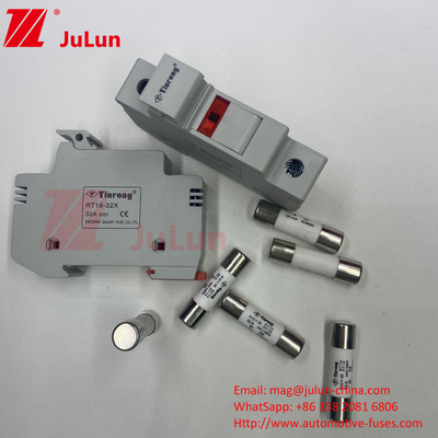 Uchwyt z ceramicznym bezpiecznikiem do ochrony modułów fotowoltaicznych 15A Słoneczny bezpiecznik fotowoltaiczny 1000V 10*38mm Din Rail Słoneczny bezpiecznik An