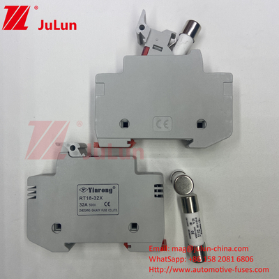 Uchwyt z ceramicznym bezpiecznikiem do ochrony modułów fotowoltaicznych 15A Słoneczny bezpiecznik fotowoltaiczny 1000V 10*38mm Din Rail Słoneczny bezpiecznik An