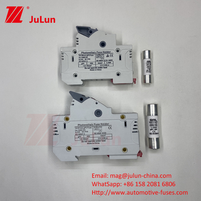 Chroniący certyfikowany DIN Rail Solar Fuse Holder dla paneli słonecznych RT18 AC Fuses Fast Blow Ceramic 22x58