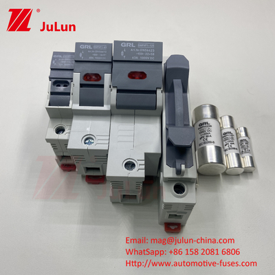 Słoneczny bezpiecznik fotowoltaiczny z miedzianym elementem zabezpieczającym Materiał RO17 Szybki oddech Ceramic DIN Rail Moun 22x58MM Italweber bezpiecznik 500V