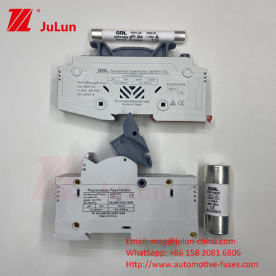 SeanRo Solar PV Uchwyt bezpiecznika na szynę Din do wkładki bezpiecznikowej 10*38mm 1000V 15amp Dc Bezpiecznik 25A
