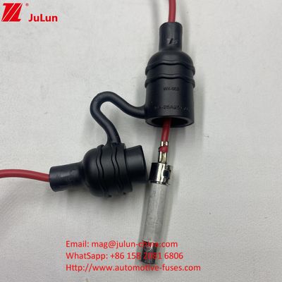 Z kablem drutowym UL IP68 wodoodporny uchwytnik bezpieczników w linii Komponenty bezpieczników dla bezpieczników szklanych ceramicznych 5 * 20 6 * 32 mm