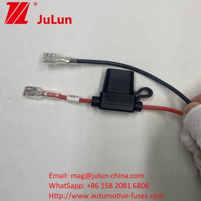 Uchwyt zabezpieczający 8AWG Inline Blade 30A Cable Lead WireUchwyt zabezpieczający 8AWG Inline Blade Cable Lead Wire Genuine 50 Amp Plug Style Power Connector To 8mm RING TERMINALS Genuine 50 Amp Plug Style