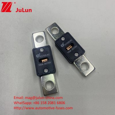 51mm Odległość otworu EV320-5X 125A 70VDC Ceramiczne bezpieczniki samochodowe z certyfikatem GB/T31465.5-2015 i napięciem znamionowym 70VDC