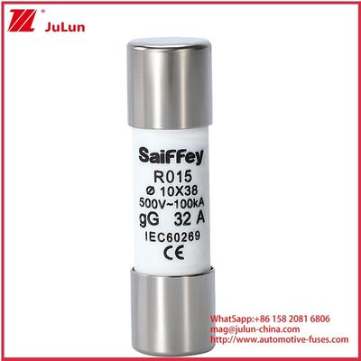 RS15 GG32A 500VDC 100KA Ceramiczne bezpieczniki samochodowe 10*38mm Uchwyt IEV60269