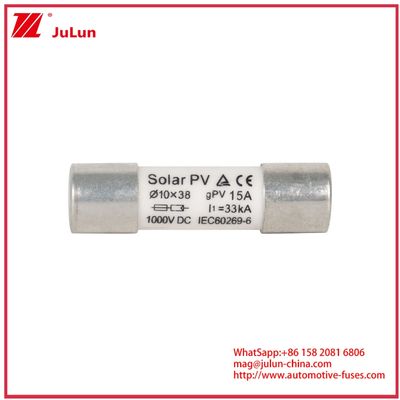 15A 1000VDC GPV bezpiecznik 10*38 dla systemów energii słonecznej IEC60269-6