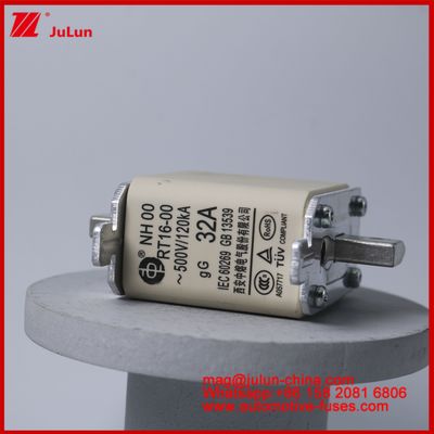 32A 500V NH00 RT16-00 120KA Ceramic Car Fuse Automobile Blade Mount Dla pojazdów elektrycznych / HEV