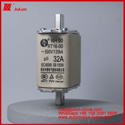 32A 500V NH00 RT16-00 120KA Ceramic Car Fuse Automobile Blade Mount Dla pojazdów elektrycznych / HEV