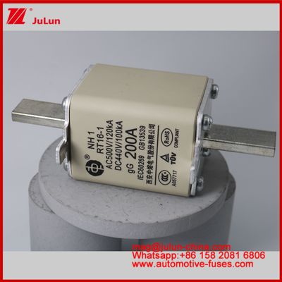 NH1 RT16-1 200A AC500V 120KA DC 440V 100KA Samochód Ceramiczne bezpieczniki samochodowe Blade Mount Dla pojazdów EV / HEV Małe rozmiary Wysoki prąd notowany Ochrona przed zwarciem