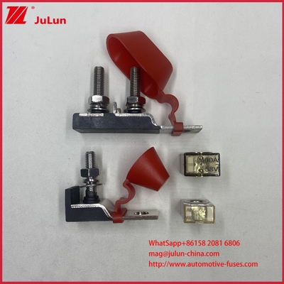 Uchwyt bezpiecznika samochodowego MRBF Terminal Fuse Block Kit pojedynczy kołek 5/16" (M8) kompaktowy bezpiecznik akumulatorowy klasy morskiej