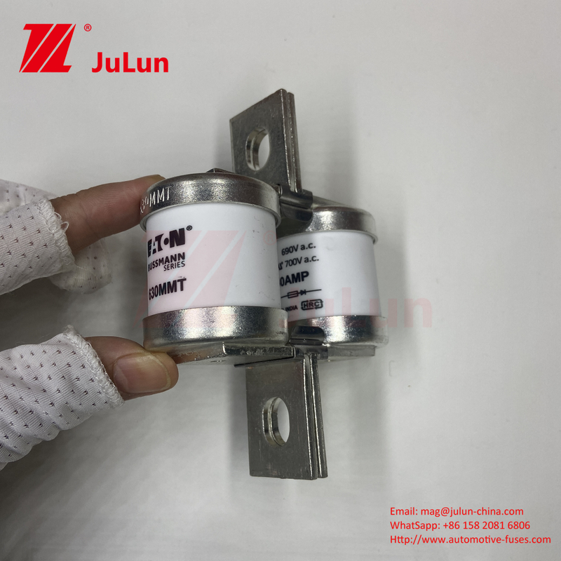 BUSSMANN 630MMT 690V Ceramic Copper Automotive Fuses M6/M8 Instalacja 630A Elektryczny bezpiecznik prądu