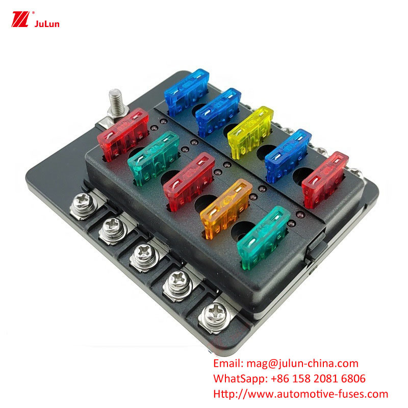 12 Way Fuse Box 12 Way Pozytywny i Negatywny Autoboot Siedzenie Bezpieczne Z LED Światło Wstaw Automatyczny Zresetowanie Autoboot Fuse Sea