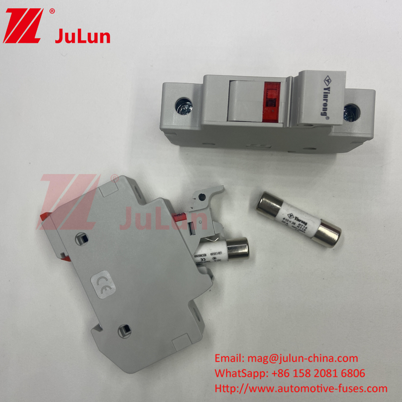 10x38mm 32A srebrny element bezpiecznik słoneczny dla fotowoltaiki RT18-32X 10*38mm cylindryczny uchwyt bezpiecznika z 32A 690V niskim