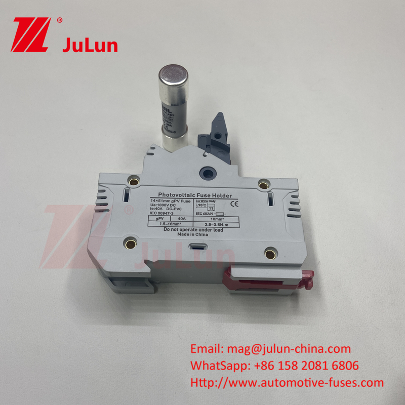 1000VDC Solar PV Din Rail Fuse Balon Fuse 10x38mm RT18-32 Fuse Link AC
