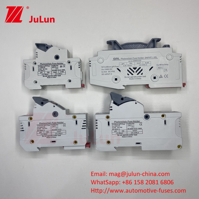 SeanRo Solar PV Uchwyt bezpiecznika na szynę Din do wkładki bezpiecznikowej 10*38mm 1000V 15amp Dc Bezpiecznik 25A