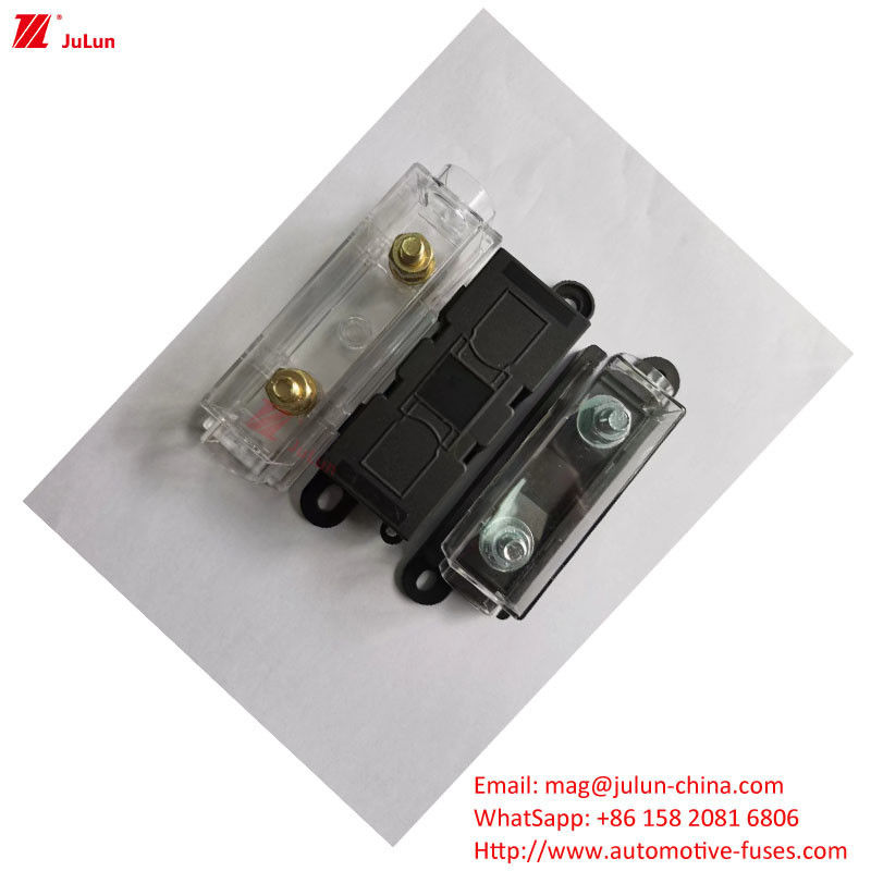32V DIN Trasa uchwyt zabezpieczający 30A-500A UE UL Standardowy miedzianego kontaktowego plastikowego obudowy Bolt uchwyt zabezpieczający