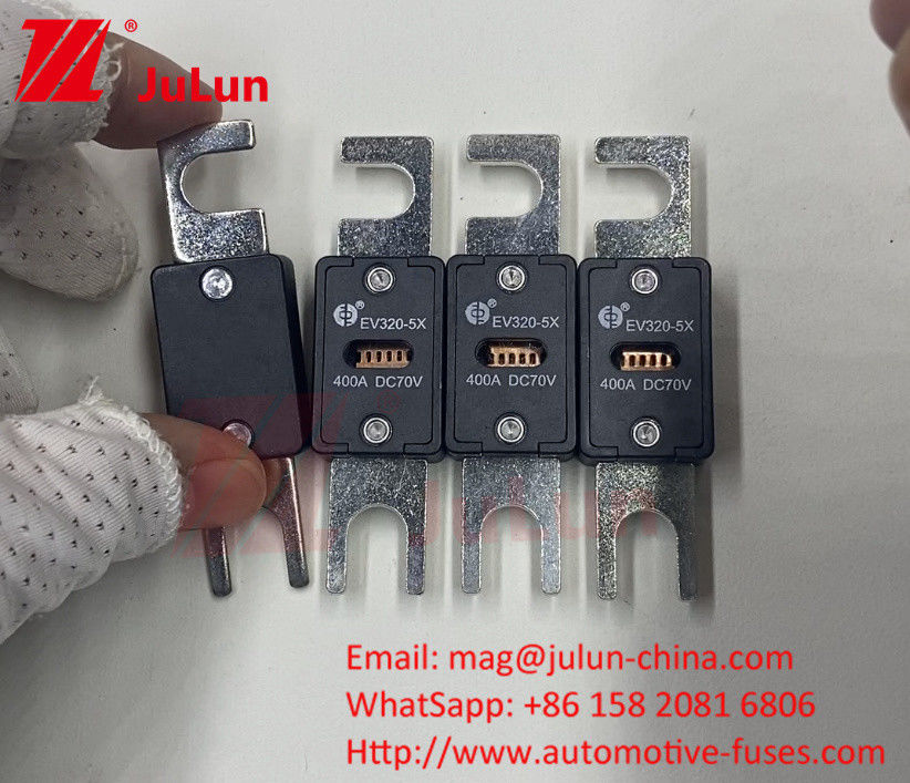 EV320 100A 200A 225A 250A 300A 350A 500A 70VDC Wstrzyknięcie 10KA/20KA bezpiecznik o mocy przełomowej do ładowania pojazdów elektrycznych