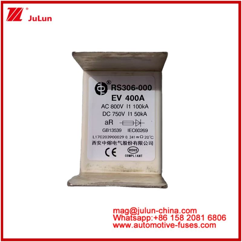 Kategoria użytkowania EV 400A AC800V 100KA DC750V 50KA Ceramic Tube Automotive Circuit Protection Fuses For Electric Vehicle