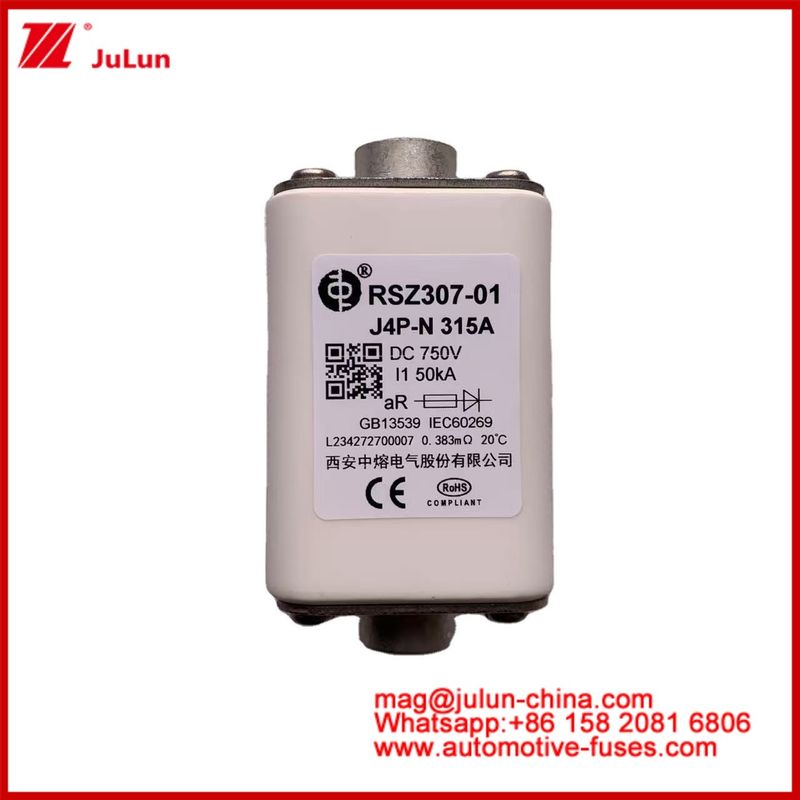 RSZ307-01 Kwadrat Ceramic J4P-N 315A 750VDC 50KA Ładowarki Przędzia samochodowe Sprzęt Bolt Typ połączenia