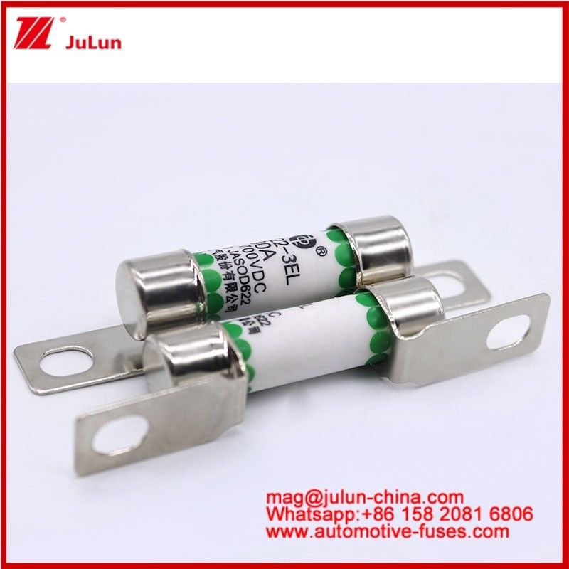 EV322 3EL 30A DC700V Rurkowy bezpiecznik ceramiczny Elektryczny pojazd bezpiecznik śruby Strukturę połączenia z doskonałą odpornością na wibracje Przeciwdziałanie wstrząsom mechanicznym Przeciwdziałanie obciążeniu chemicznemu Wysoka temperatura