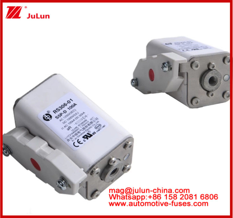 RS306-01-S5P-D 100A AC1250V DC1000V 50KA kwadratowy karemiczny bezpiecznik nadający się do układu trakcyjnego pojazdów elektrycznych Konwersja mocy Przechowywanie energii Ładowarka pokładowa