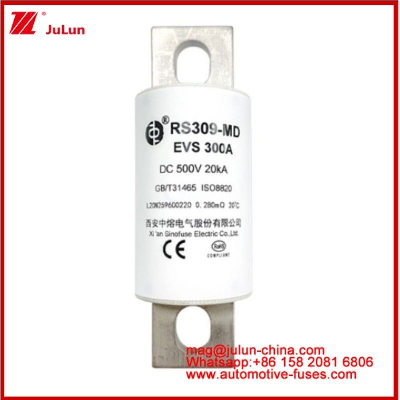 RS309-MD EVS-300A Karemic Tubular Fuse DC500V 20KA Elektryczny pojazd Struktura połączenia śrubowanego Automotive Design aplikacji Doskonała wydajność prądu stałego