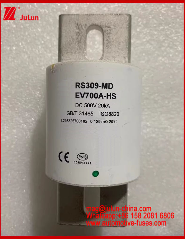 Karemic Round Tube bezpiecznik pojazdu elektrycznego RS309-MD-EV700A-HS 500VDC 20KA Automobile Bolt Stud-mount Specjalnie zaprojektowana baza bezpiecznika dla sytuacji pojazdu