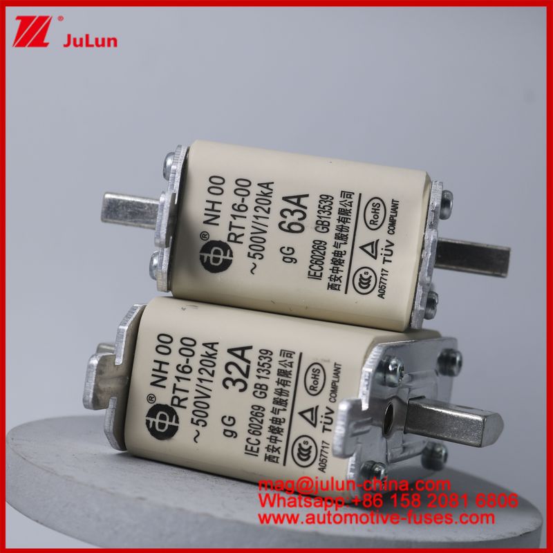 NH00 RT16-00 16A 500V 120KA Ceramic Anl Fuse Automobile Bolt Stud Mount dla pojazdów elektrycznych / HEV