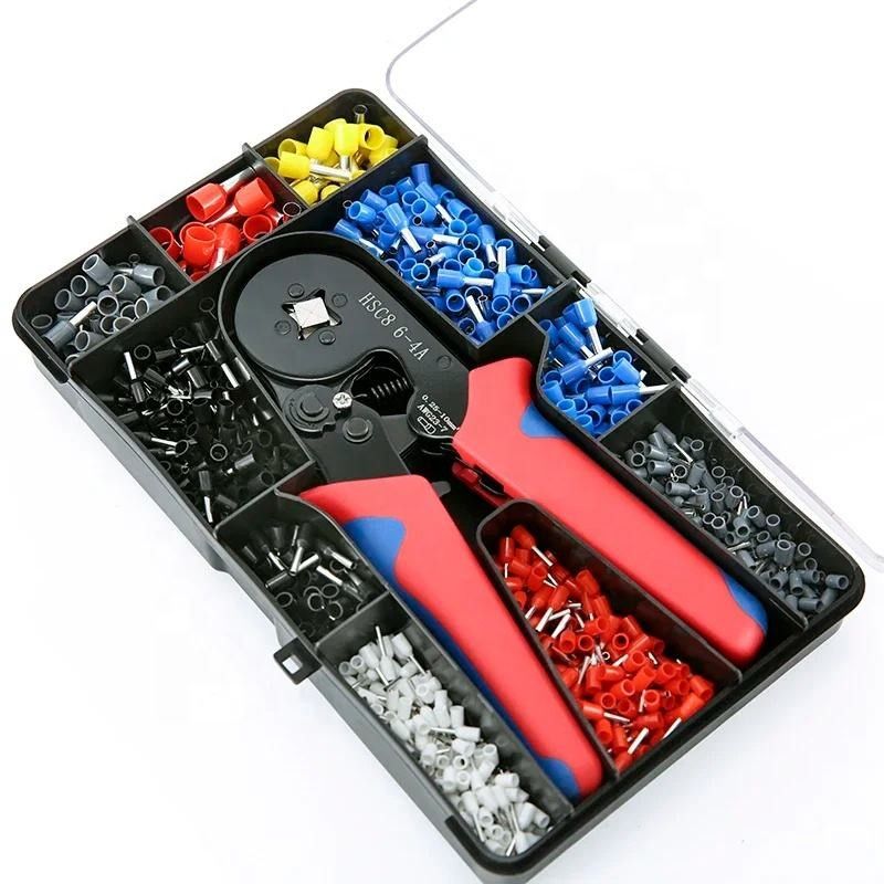 Praktyczny wszechstronny Mini Wire Ferrule Tubular Terminal Crimping Plier Kit 1200 sztuk