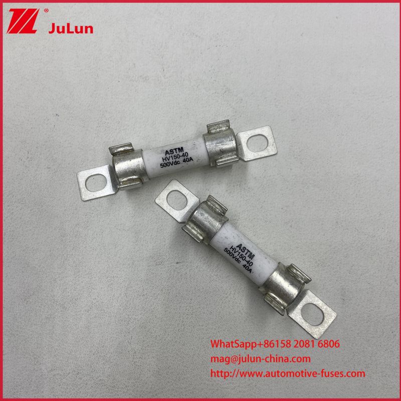 Bezpiecznik do pojazdów elektrycznych ASTM HV150 30A 10A DC500V 20KA ceramiczny, cylindryczny, montaż śrubowy, o dużej zdolności przerywania