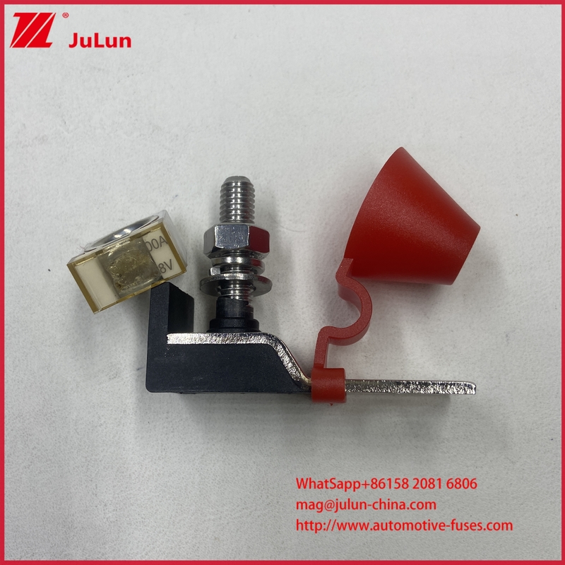Uchwyt bezpiecznika samochodowego MRBF Terminal Fuse Block Kit pojedynczy kołek 5/16" (M8) kompaktowy bezpiecznik akumulatorowy klasy morskiej