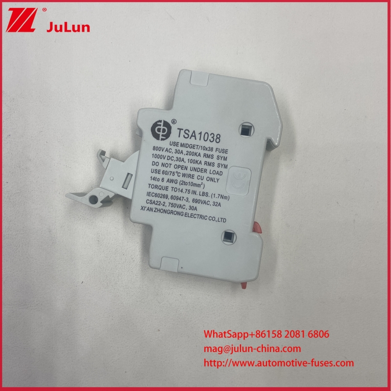 BEZPIECZNIK FOTOWOLTAICZNY 10*38mm 30A 1000VDC 6 kV Napięcie Impulsowe Wytrzymywane Bezpiecznik fotowoltaiczny z wysoką zdolnością zwarciową 20kA