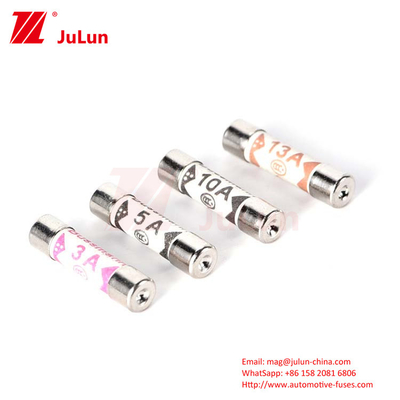 BUSSMANN BS1362 UK Ceramic Automotive Fuses 6*25mm 3A 5A 7A 10A 13A 20A Rozporządzenie w sprawie bezpieczeństwa