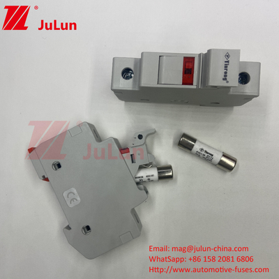 10x38mm 32A srebrny element bezpiecznik słoneczny dla fotowoltaiki RT18-32X 10*38mm cylindryczny uchwyt bezpiecznika z 32A 690V niskim