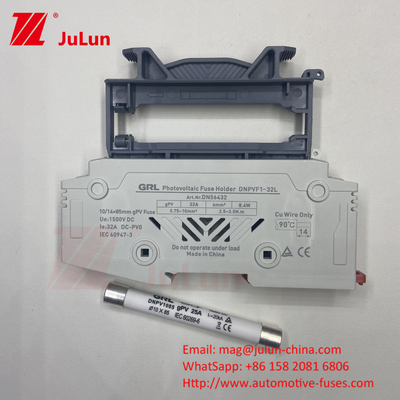 Sygnał 1500vdc 20a DNPVF1-32L Układ słoneczny Pv Sygnał 1500vdc Szybko-dmuch Ceramic DIN Rail Moun 10x85MM 1500V Sygnał cieplny