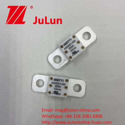 300A 150VDC A202001 MOUNTAGEN WYROWANIA BOLT Łatwo instalować 20*55mm Ceramiczne bezpieczniki samochodowe z zalecanym napięciem obrotowym 11-13N·m dla M8