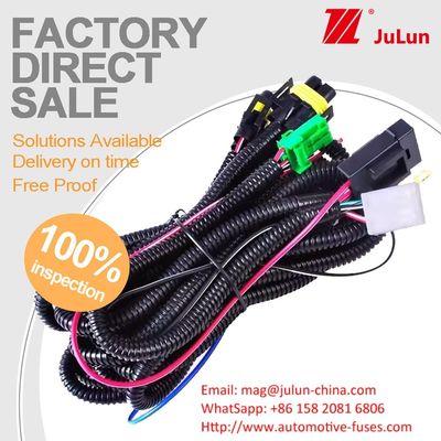 Światła mgłowe Relay bezpiecznik przełącznik zestaw zestaw Kafel izolowany z gumy Automotive 9006 LED Light Bar Przesyłki kablowe z DRL dla samochodów