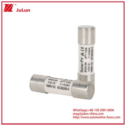 15A 1000VDC GPV bezpiecznik 10*38 dla systemów energii słonecznej IEC60269-6