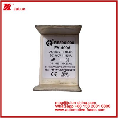 Kategoria użytkowania EV 400A AC800V 100KA DC750V 50KA Ceramic Tube Automotive Circuit Protection Fuses For Electric Vehicle