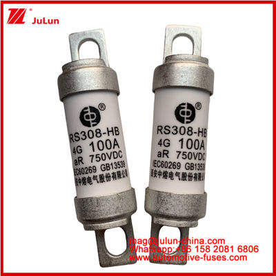 RS308-HB 4G 100A AR 750VDC 50KA bezpiecznik do ochrony obwodów motoryzacyjnych Wydajność zgodna z JASO D622 Ceramic Tubular Design