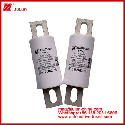 RS309-MF 175A 750VDC UL Tubularny bezpiecznik ceramiczny AR 750VDC/700AC IEC 20KA GB 5-800A dla pojazdów elektrycznych i systemów energetycznych